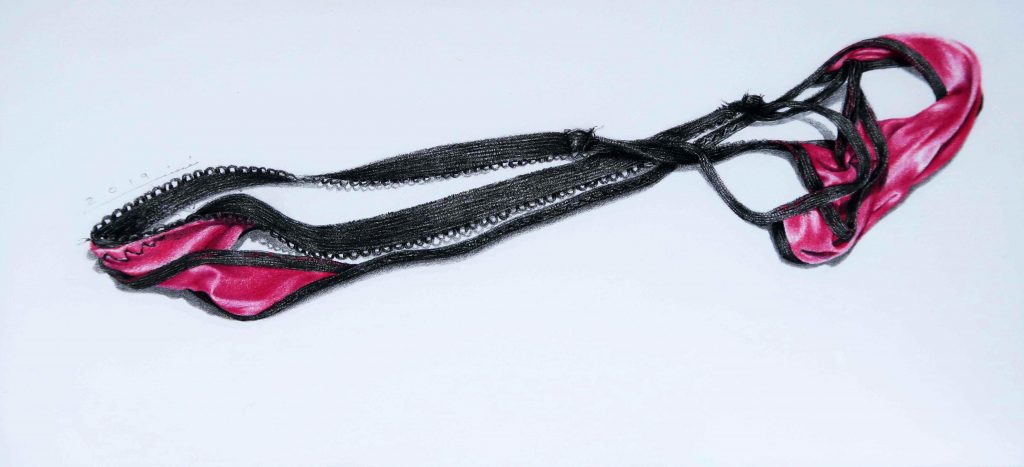 Clothes Series(before we budge)-Colored Pencil on CardBoard-13x35cm-2019