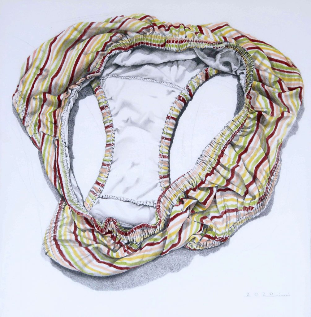 Clothes Series(Before We Budge)-Colored Pencil on Cardboard-25x25cm-2020